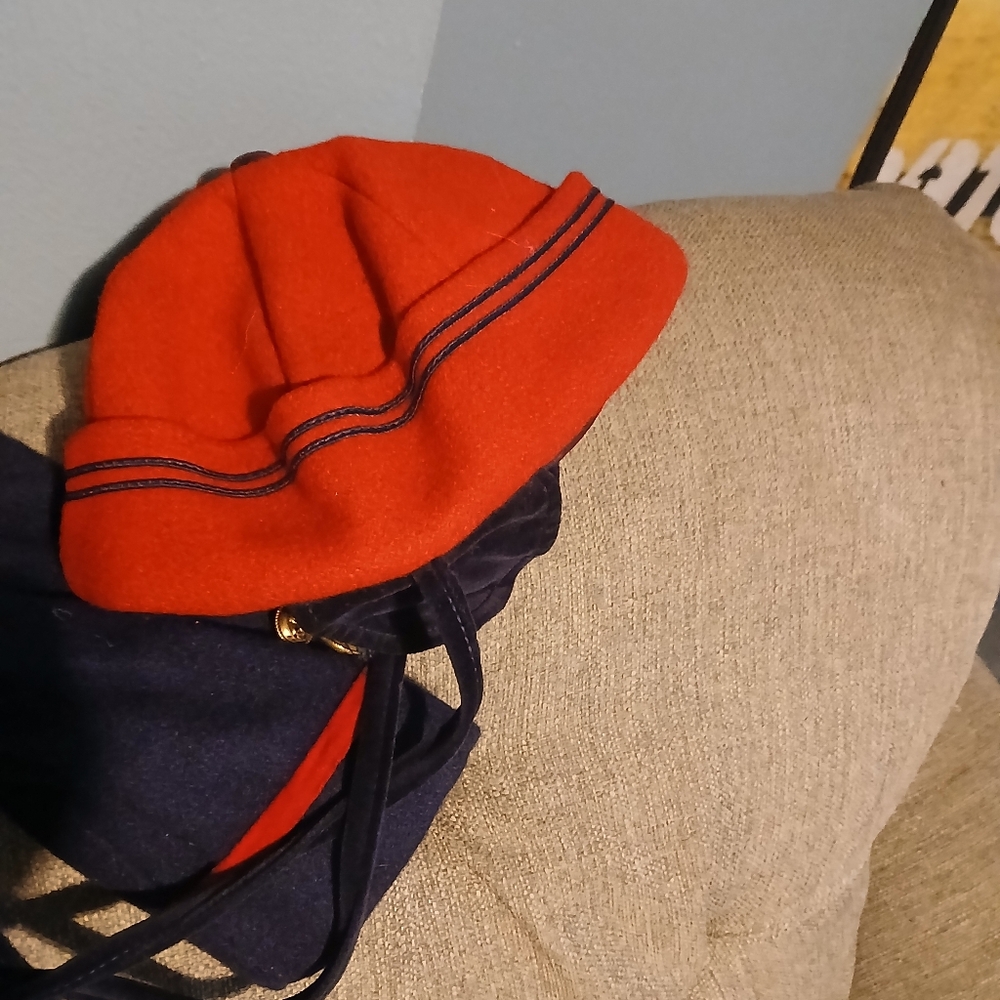 Rothchilds Toddler Girls. Red and Navy Pea Coat with Hat.  Size 3 Toddler. - Picture 13 of 16